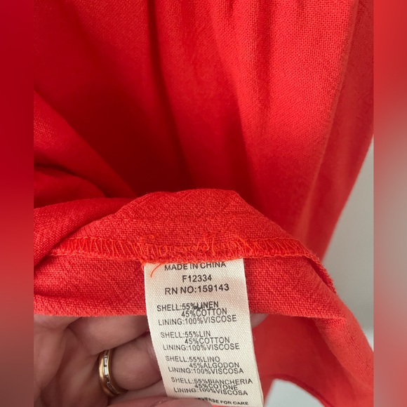 FRNCH Paris Linen Red Maxi Dress - Picture 4 of 5